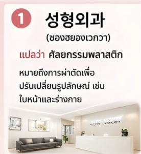 คำศัพท์ศัลยกรรมเกาหลี