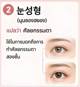 คำศัพท์ศัลยกรรมเกาหลี